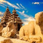 Famous Tamil Nadu landmark, UNESCO world heritage - Shore temple, world heritage site in Mahabalipuram,South India, Tamil Nadu, Mahabalipuram