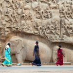 Unidentified tourist and local people on various tourist point at Mahabalipuram.
