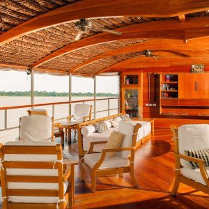 Outdoor lounge on the ship